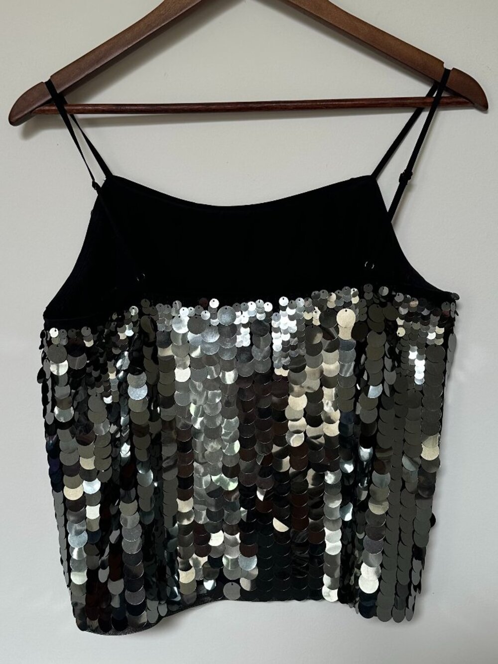 Skies Are Blue Paillette Sequin Cropped Cami Top Size Small 🪩 - Picture 3 of 7